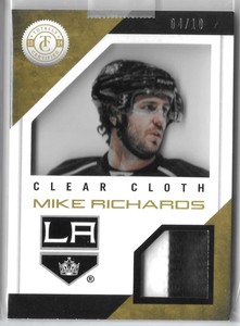 2013-14 Panini Totally Certified Clear Cloth Patch Gold Mike Richards 04/10