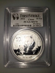 2012 PCGS MS 70 1 oz. Silver Panda, First Strike - Picture 1 of 2