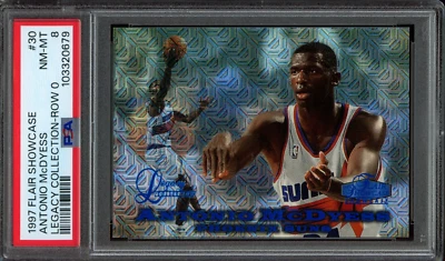 1997 Flair Showcase Legacy Collection Row 0 #30 Antonio McDyess /100 PSA 8 - Image 1 of 2