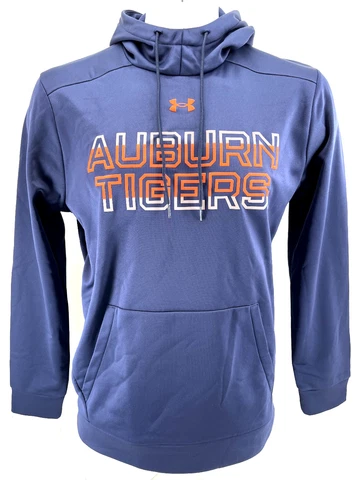 NEW Auburn University AU Tigers Under Armour Navy Hoodie Sweatshirt Mens L Cover