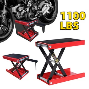 Stable 500kg Motorcycle Lift Scissor Motorbike Vehicle Lift Stand Jack 1100LBS - Picture 1 of 10
