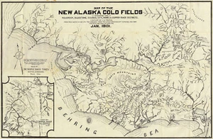1901 Karte der neuen Alaska Gold Fields Copper River Gold Rush Wall Poster Print - Bild 1 von 2