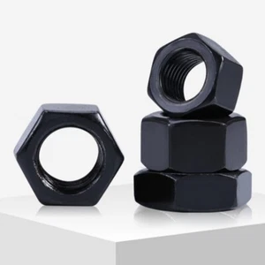 Black Grade 8 Hex Full Nut Thin Nut Fine Thread Pitch M8M10M12M14M16M18M20 - Picture 1 of 11