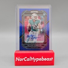 2022 Panini Prizm Football Skylar Thompson RC #354 Blue Shimmer Rookie Auto /25