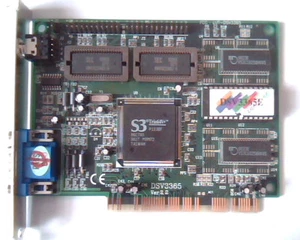 PCI card S3 Trio64V+ DSV3365 Ver 2.2 DSV3365E P1E3BF LUT-DSV3365 VGA J5-INTA - Picture 1 of 5