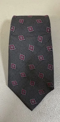 Gravata masculina Burberrys Of London diamante gráfico azul roxo ponto preto - Imagem 1 de 3