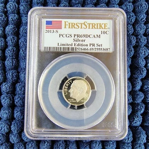 2013-S Proof Silver Roosevelt Dime -90% Silver - First Strike - PCGS PR 69 DCAM - Picture 1 of 12