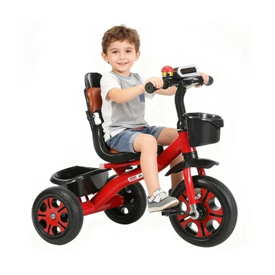 Dreirad Laufrad Lenkstange Baby Kinderdreirad Musikbox und LED Licht, Laufhilfe - Bild 1 von 4