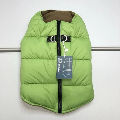 Gooby Padded Puffer Fleece Lined  Vest Dog Jacket XL Chest Green - Image 1 of 4