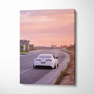 Toyota Supra MK4 High Resolution Museum Quality Vertical Car Canvas Print #004 - Picture 1 of 14