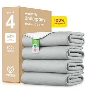 Waschbare Unterlagen 34" x 36" 4er Pack stark saugfähig wiederverwendbar weiß - OFFENE BOX - Bild 1 von 4