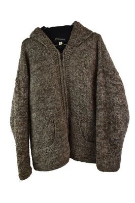 YETI CLOTHING Brown Knitwear Jacket size M Mens 100% Wool Nepal Jumper Hippie - Image 1 of 4