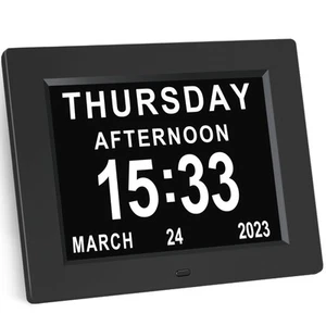 8 Inch Digital Calendar Alarm Day Clock, Large Digital Clock for Seniors, Imp... - Picture 1 of 7