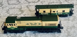 Lionel Reading Lines Bee Line 6-8962 U36B Diesel Locomotive 6-9231 BW Caboose - Bild 1 von 10