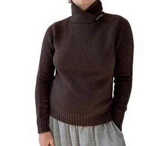 Maglione vintage Ralph Lauren donna marrone cioccolato 2 strati cashmere grosso taglia M - Foto 1 di 5