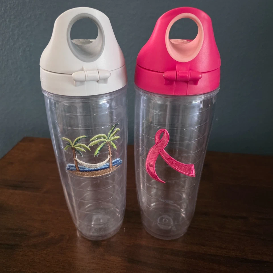 LOT of 2 Tervis 24 oz Breast Cancer Awareness Pink / Hammock Beach Water Bottle - Image 1 of 4