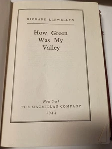 How Green Was My Valley by Richard Llewellyn 1944 HC K9 - Picture 1 of 1