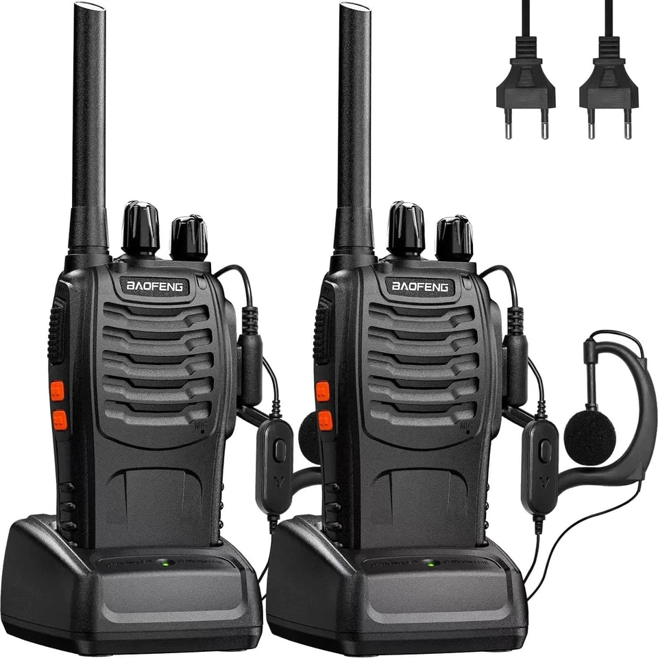 2x RICETRASMITTENTE BAOFENG 10W POTENTE WALKIE-TALKIE RADIO DUAL BAND dtmf pmr