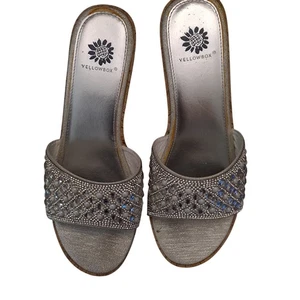 Yellowbox Damen-Keilsandalen Größe 9 Glitzer Strass Korkabsatz Sommer - Bild 1 von 5