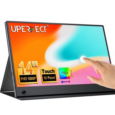 14 Zoll Touchscreen Monitor Tragbarer Monitor Mini HDMI USB-C Laptop Screen - Bild 1 von 4