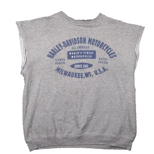 Vintage Harley Davidson Sweatshirt Sleeveless Medium Biker Motorcycle USA 80's - Picture 1 of 12