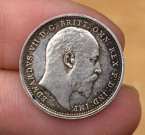 Edward VII 1906 Maundy Fourpence einige Marken (ref #8) - Bild 1 von 7