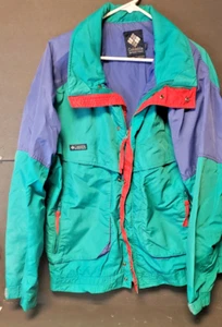 Vtg Columbia Jacket Mens Sz L Green Bugaboo 3-in-1 Interchange Coat Purple Lined - Picture 1 of 12