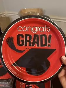 Red Graduation Plates - Picture 1 of 4