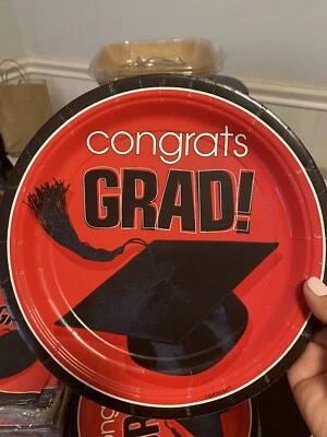 Red Graduation Plates - Image 1 of 4