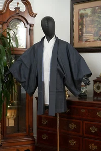 DEAR VANILLA JAPANESE HAORI SILK JACKET MEN'S KIMONO AUTHENTIC JAPAN VINTAGE - Picture 1 of 7