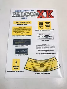 XK FORD FALCON 144 170 PURSUIT ENGINE BAY DECAL KIT New - Picture 1 of 1