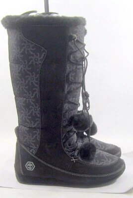 black  7091 Timberland Waterproof Suede KNEE Boots youth Size 7-7.5 - Image 1 of 4