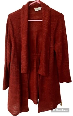 Cárdigan Suéter Ligero Talla 18/20 Avenue Tejido Suelto Óxido Oscuro/Rojo Cómodo Foto 1 de 4