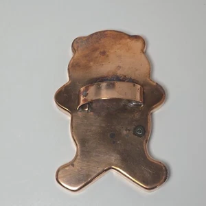 Teddy Bear Copper Cookie Cutter w/ Finger Loop 5” Heavy Duty Solid Back VTG - Picture 1 of 7