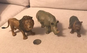 SCHLEICH   LION   HIPPO   &   RHINO - Picture 1 of 3