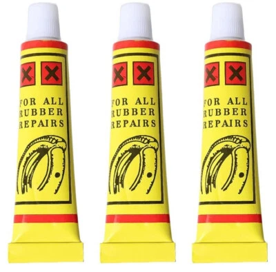 3 x PATCH GLUE RUBBER SOLUTION BIKE REPAIR ADHESIVE TYRE GLUE - Image 1 of 3