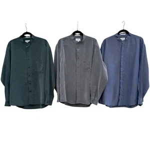 Alfani Mens Faux Suede Look Button-Up Band Collar Long Sleeve Shirts Lot of 3 L - Picture 1 of 14