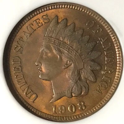 1908 Indian Head Cent MS-65 RB NGC - - Image 1 of 4
