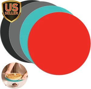 4 Pack 12 Inch Silicone Microwave Mat, round Non-Stick Heat Resistant Baking ... - Picture 1 of 1