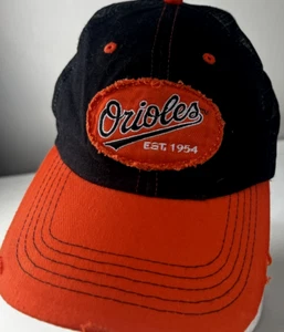 BALTIMORE ORIOLES Hat Cap Snapback Mesh Back Distressed Style SGA MLB Logo - Picture 1 of 3