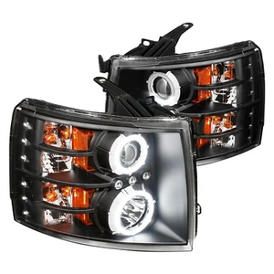 Black Housing Projector Headlight DRL G2 07-13 Chevy Silverado 1500 2500 3500 HD - Picture 1 of 4