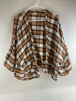 Suéter Maurices, Mujer Talla Única, Naranja Azul Blanco, Cuadros, Cárdigan Foto 1 de 4