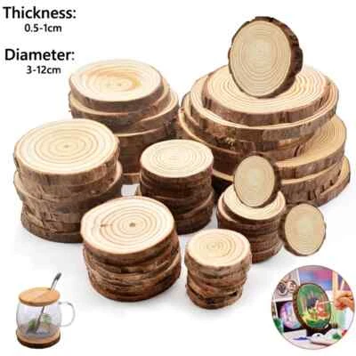Natural Wood Log Slice Tree Bark Rustic Wedding Table Centerpiece Cake Stand - Image 1 of 4