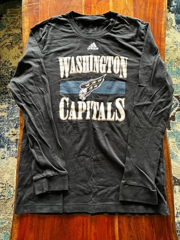 Washington Capitals Reverse Retro Long Sleeve T-Shirt adidas Medium Black Cover