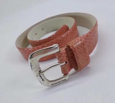 Kenneth Cole Snakeskin Belt 30 Exotic Leather Salmon Pink - Image 1 of 4