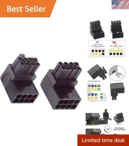 2-Pack of 90-Degree ATX 8Pin Power Adapters - Ideal for Limited Space PC Builds - Picture 1 of 15