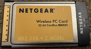 Netgear Wireless PC Card 32-bit CardBus 802.11b 2.4GHz Model MA521 - Picture 1 of 2