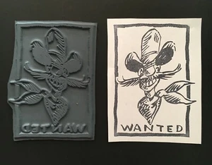 CARTOON ANIMATED WILD WEST WANTED BOUNTY HUNT CRIMINAL unmontierter Stempel - Bild 1 von 3