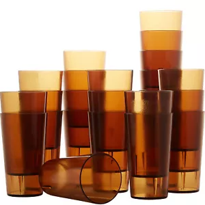 12 Oz Pebbled Plastic Tumblers Set, Shatterproof Drinking Glasses by Avant Grub