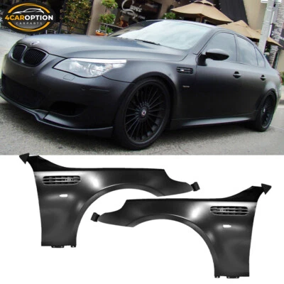 Fits 04-10 BMW E60 5 Series 525i 530i 528i M5 Style Metal Fenders With Side Vent Foto 1 de 4